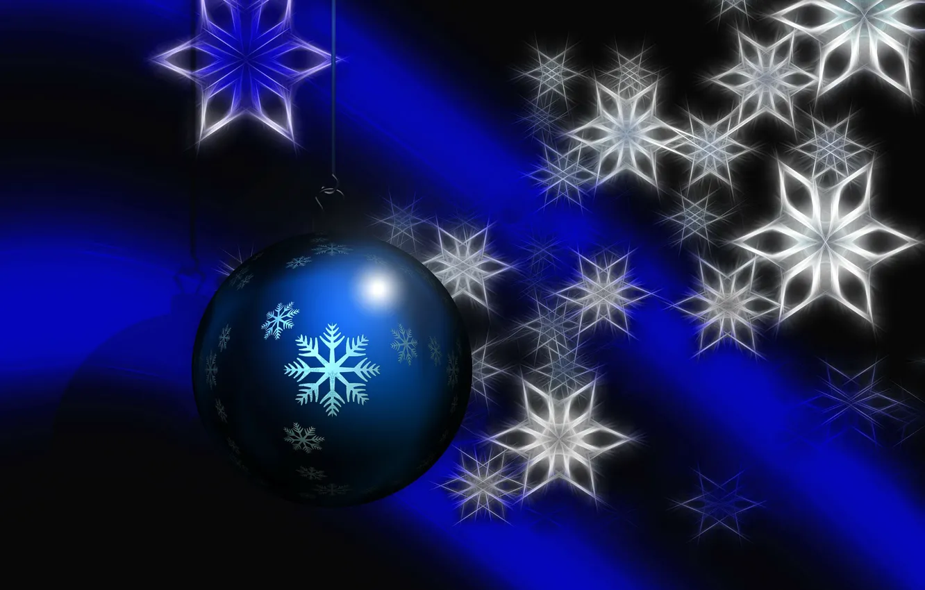 Photo wallpaper balls, decoration, snowflakes, collage, new year, Christmas, postcard