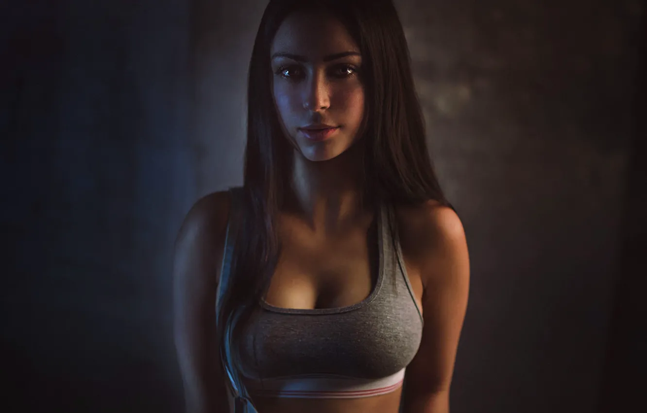 Photo wallpaper neckline, the beauty, Randi, Side Rings