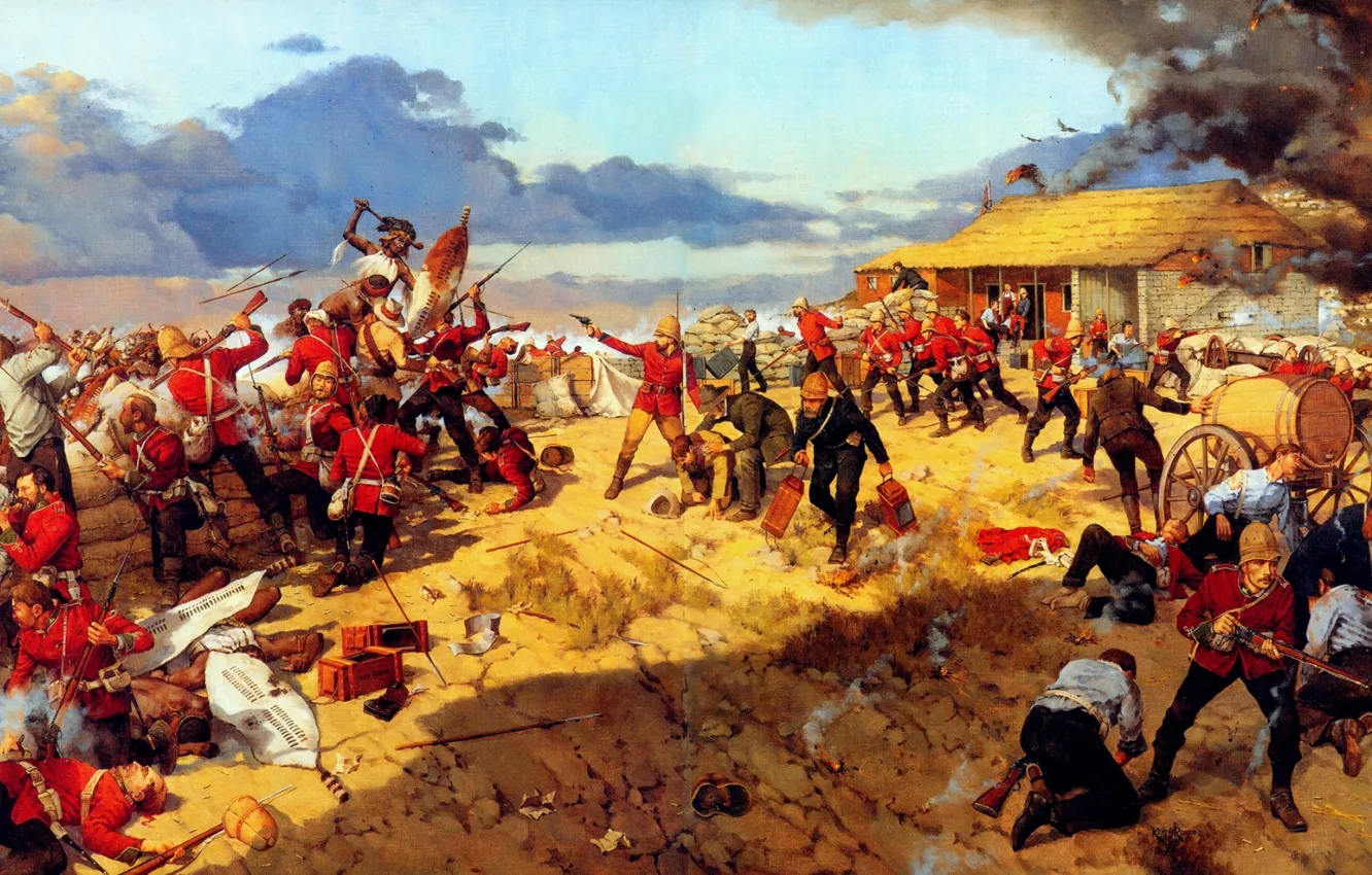 Photo wallpaper Battle, the battle, when, Anglo-Zulu war, Isandlwana