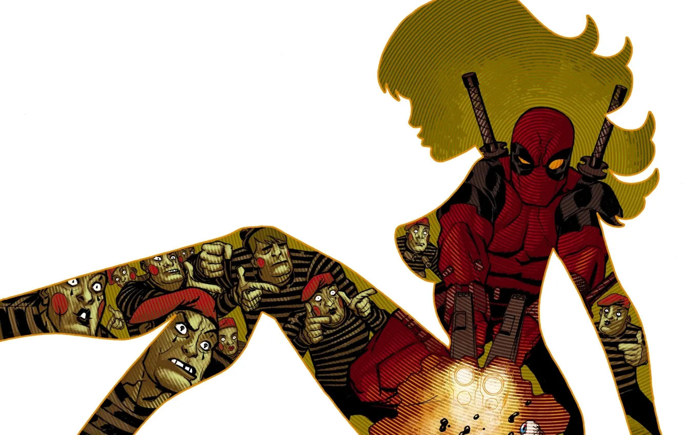 Photo wallpaper background, silhouette, art, art, Deadpool, Deadpool.comics