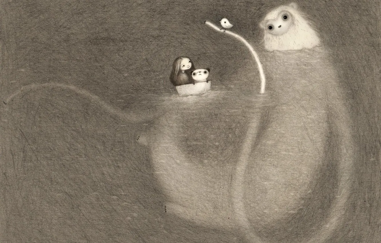 Photo wallpaper boat, being, sketch