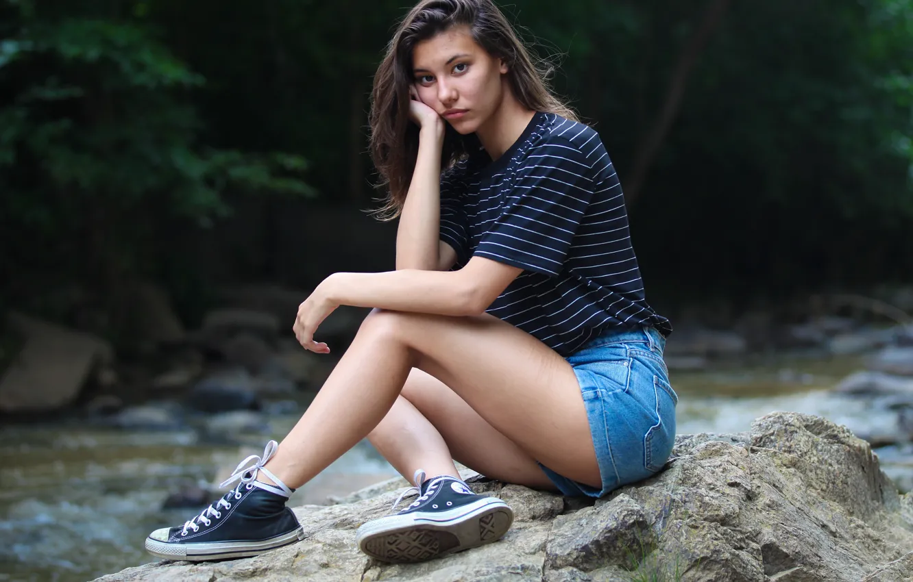 Photo wallpaper look, shorts, legs, Allie