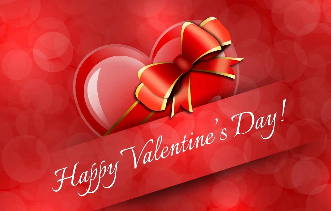 Photo wallpaper hearts, bow, Valentine's day