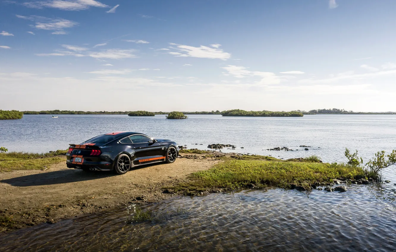 Photo wallpaper lake, Mustang, Ford, Shelby, GT-S, 2019