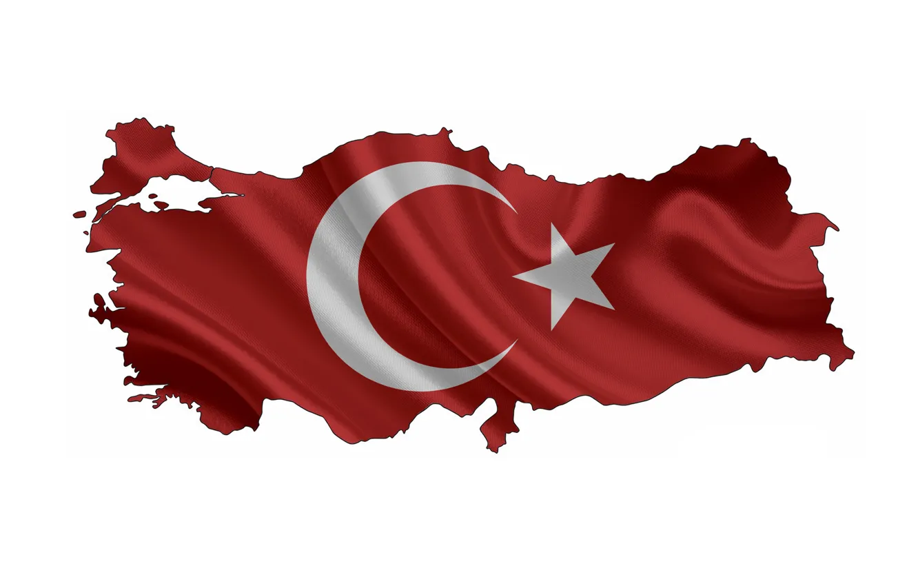 Photo wallpaper Turkey, Turkish flag, turkish map