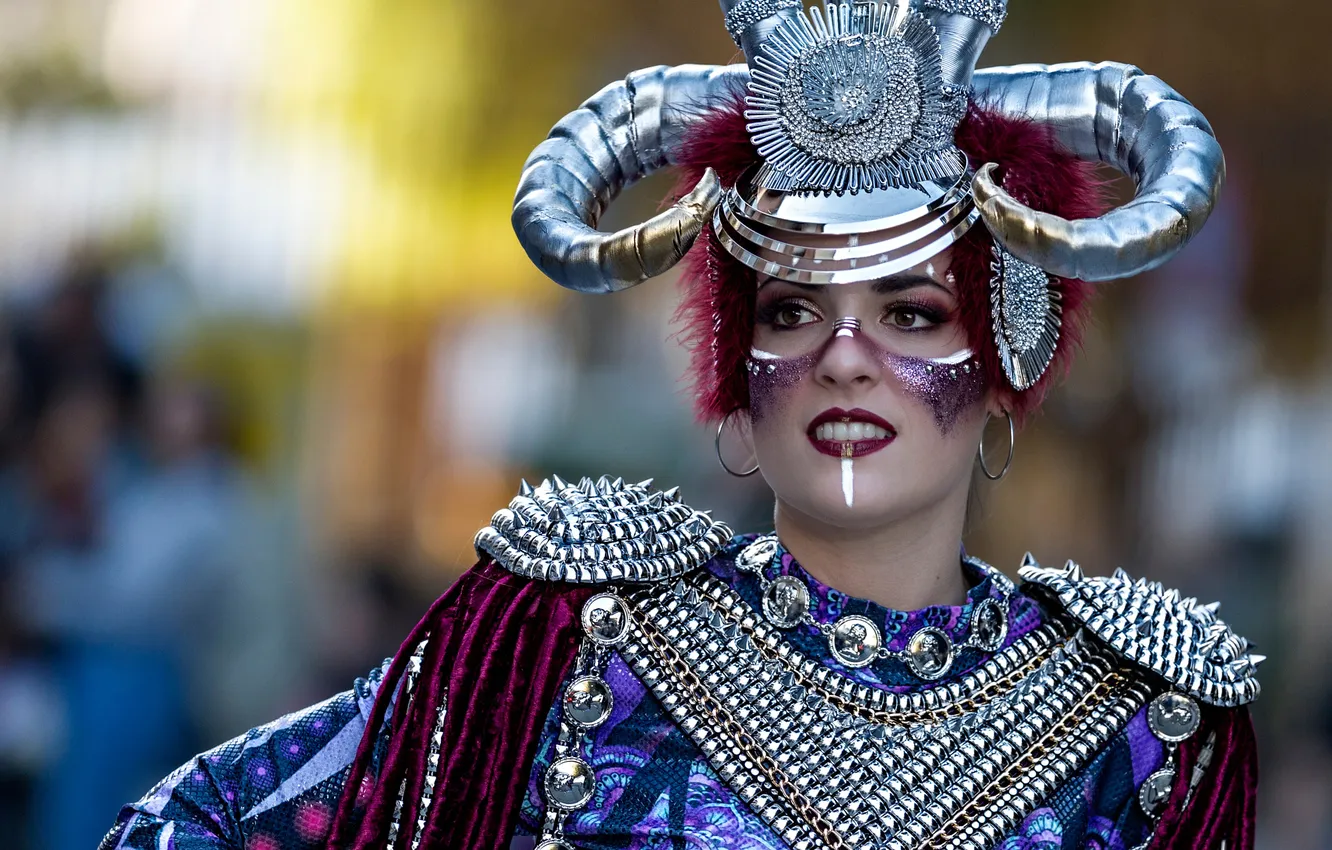 Photo wallpaper look, girl, style, portrait, makeup, costume, outfit, image