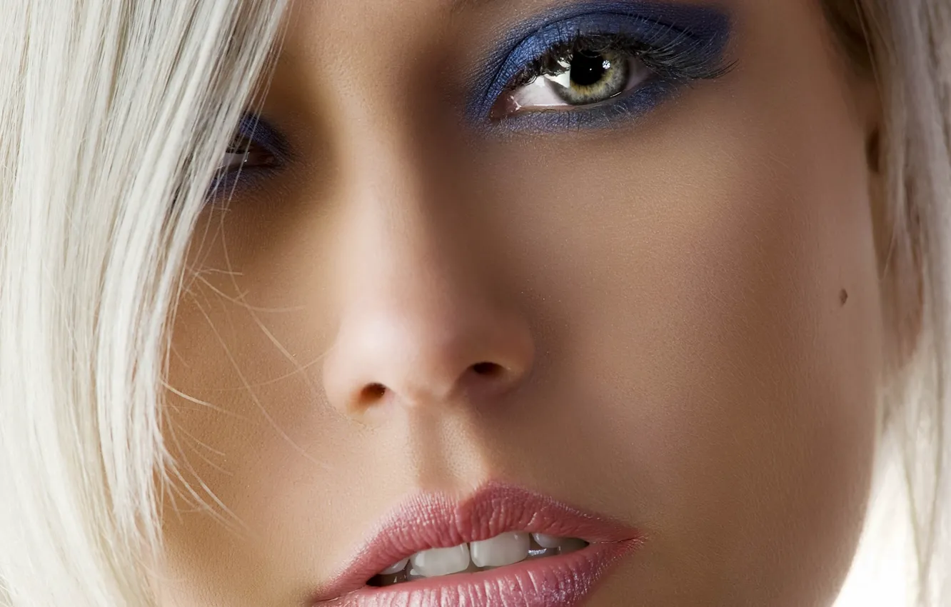 Photo wallpaper eyes, women, lips, face, blonde