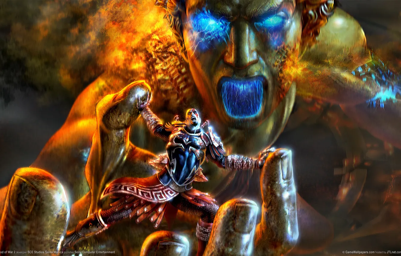 Photo wallpaper God of war 2, Creek, God of war, Kratos, The Colossus Of Rhodes, God of …