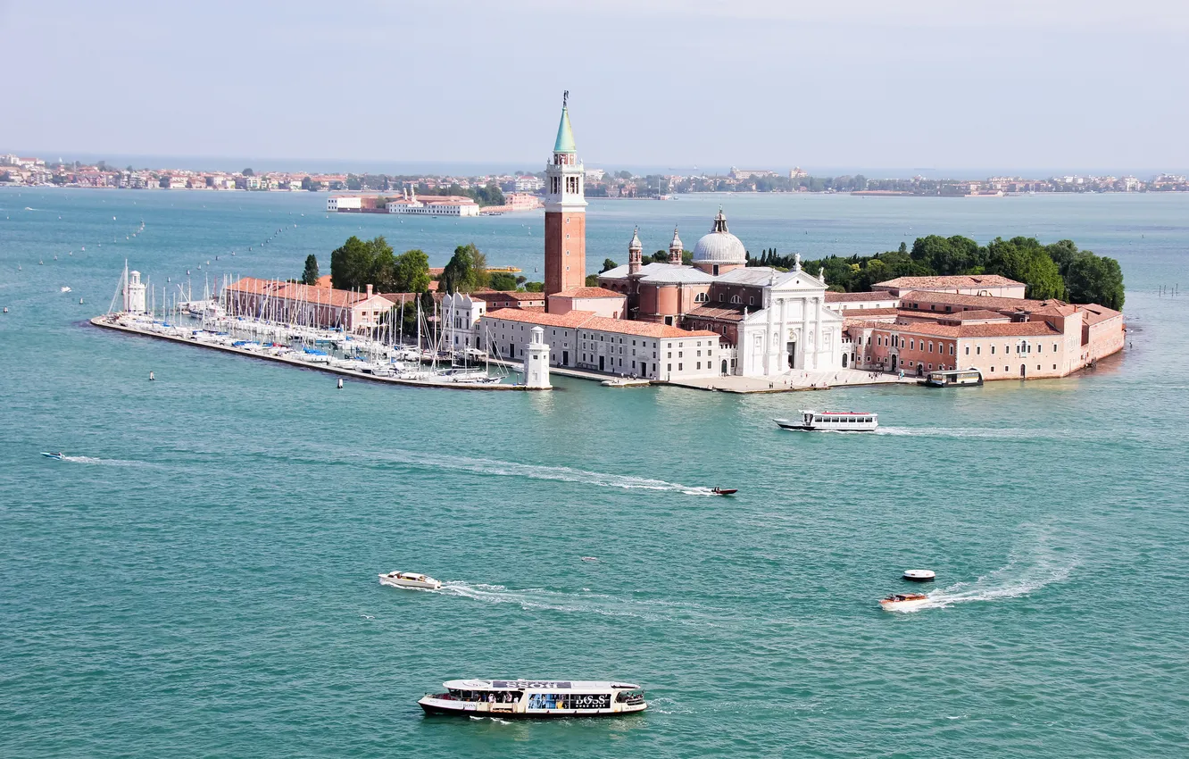 Photo wallpaper Italy, Venice, Italy, Venice, San Giorgio Maggiore, Venetian Lagoon, Venetian lagoon, Cathedral Of San Giorgio …