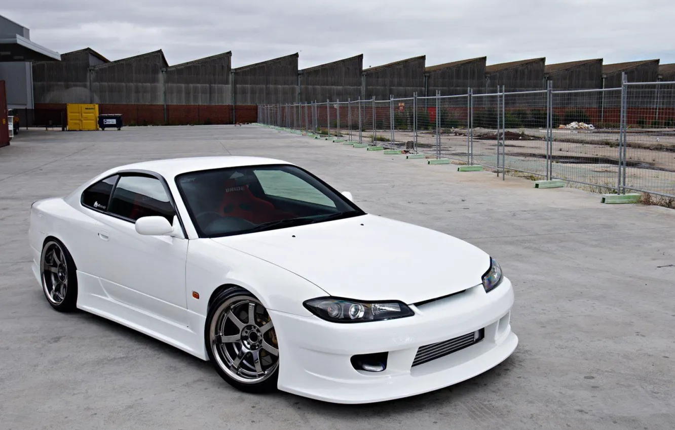 Photo wallpaper nissan, white, silvia, s15