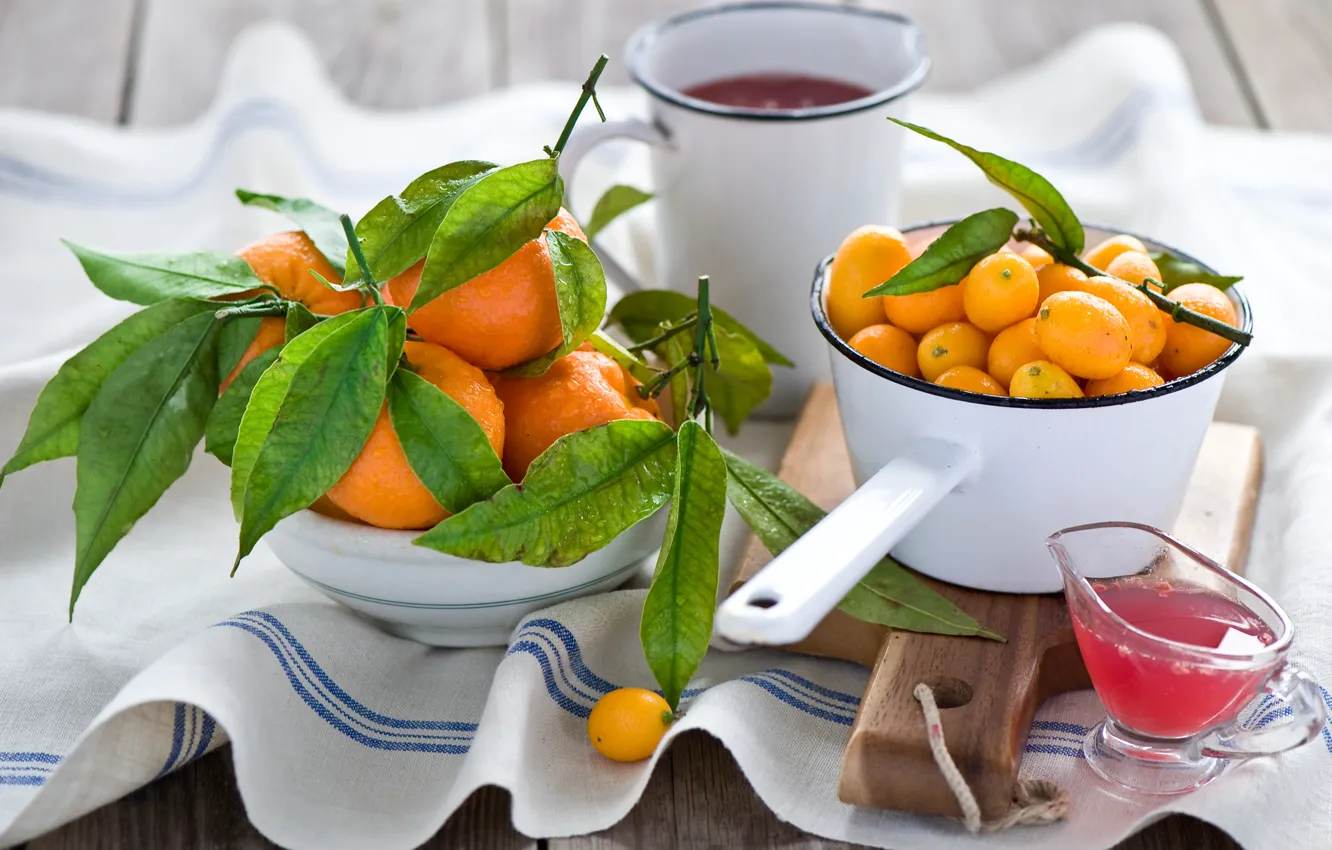 Photo wallpaper citrus, tangerines, kumquat