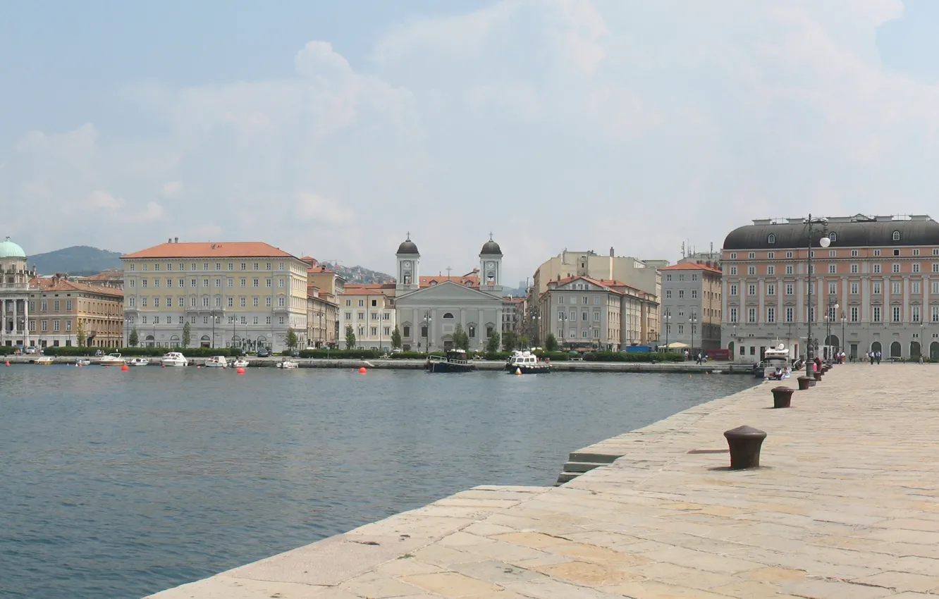 Photo wallpaper the city, Marina, Italy, Trieste