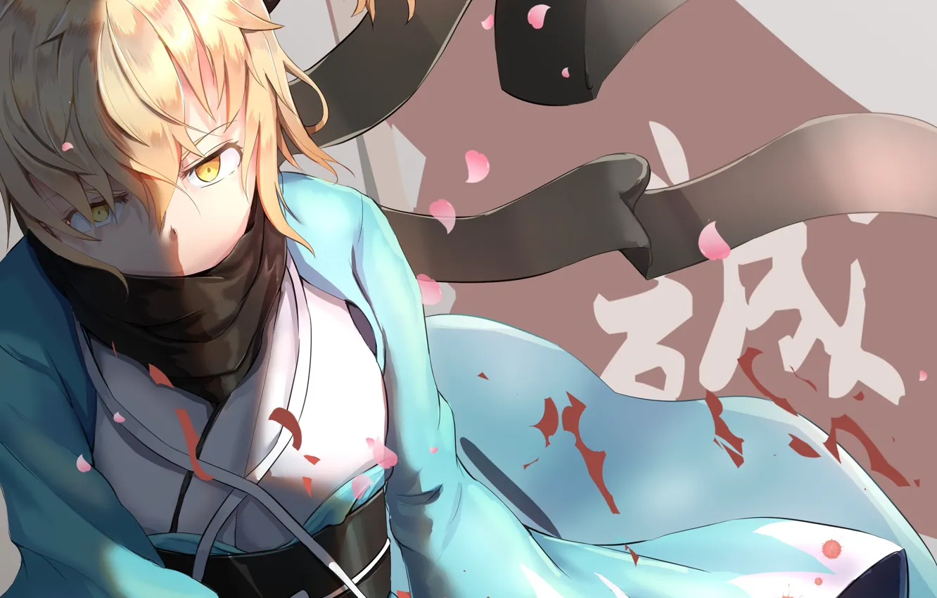 Photo wallpaper look, girl, petals, Sakura, the saber, sakura know, Fate / Grand Order, The destiny of …