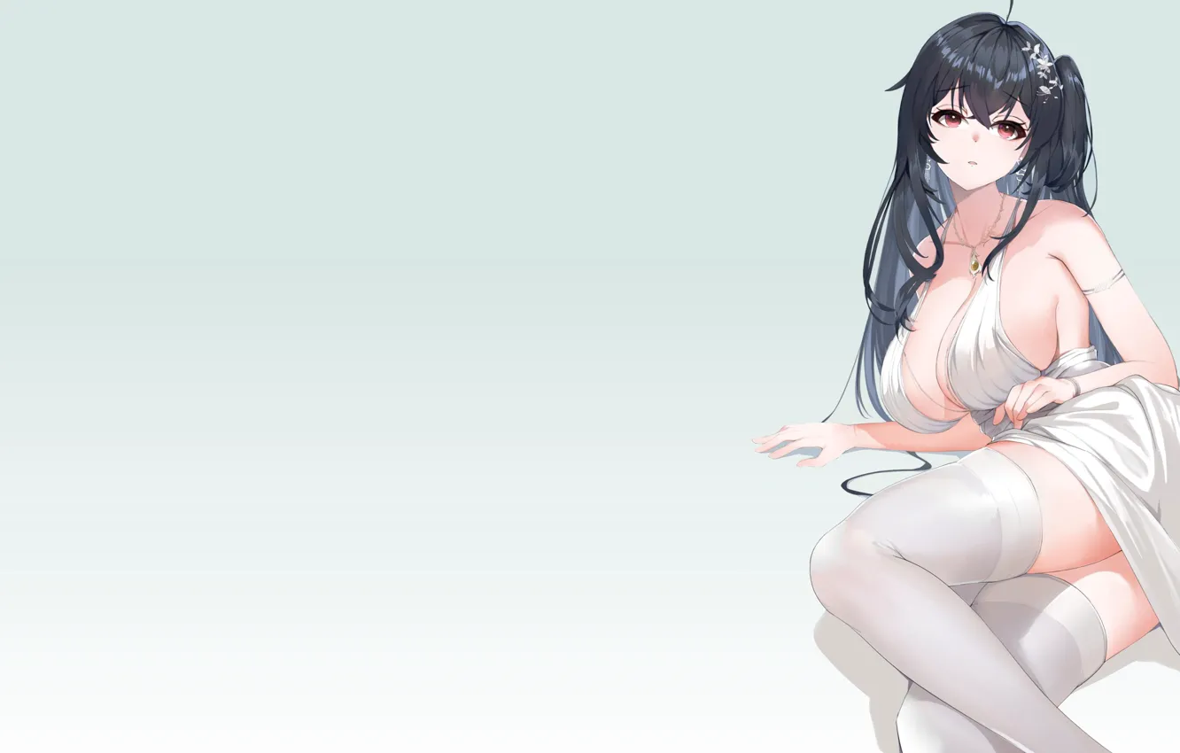 Photo wallpaper girl, sexy, dress, boobs, breasts, babe, oppai, thighs