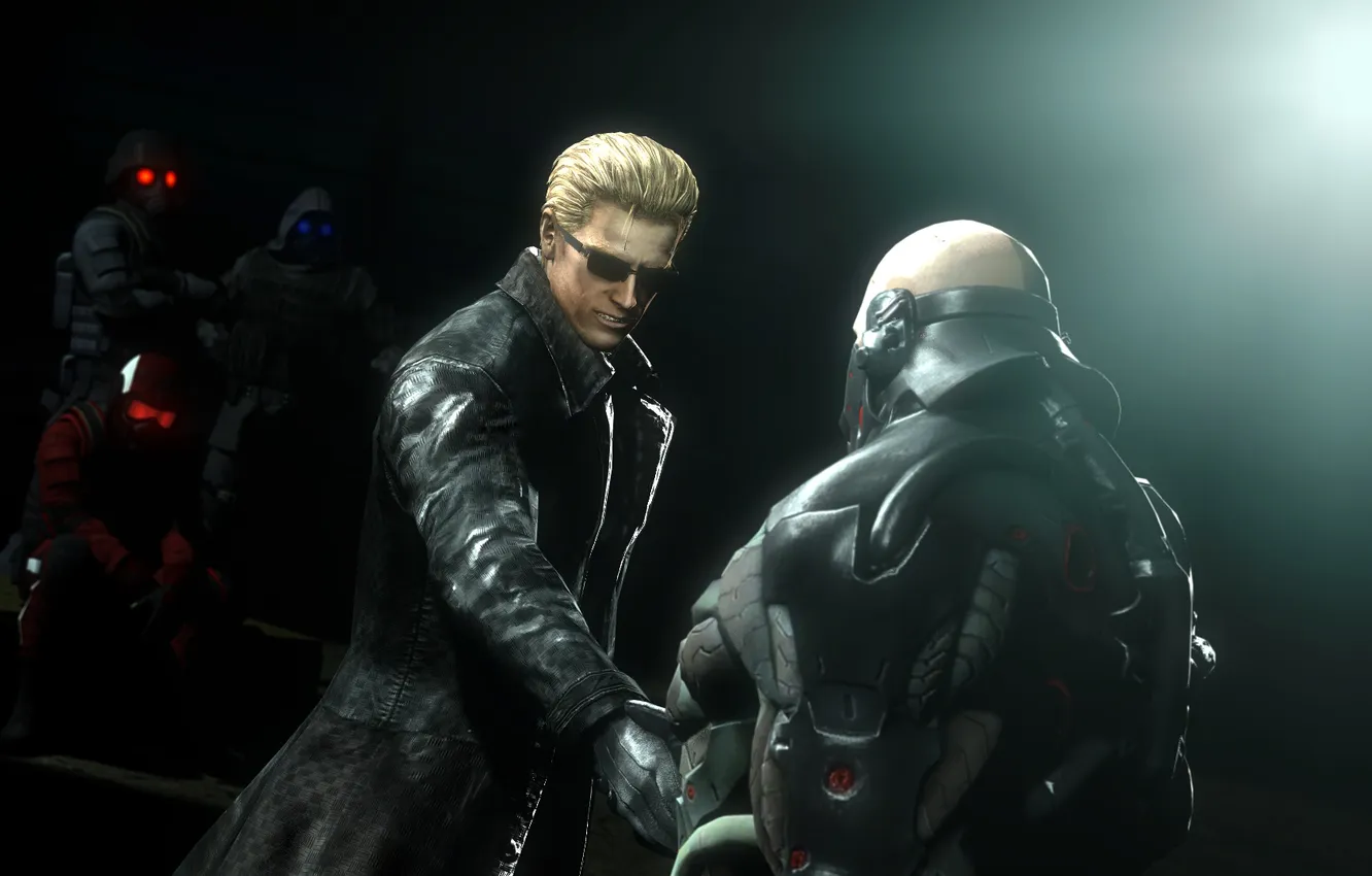 Photo wallpaper resident evil, Resident evil, fan art, cyborg, Sundowner, Bloodlust, Albert Wesker, mgr