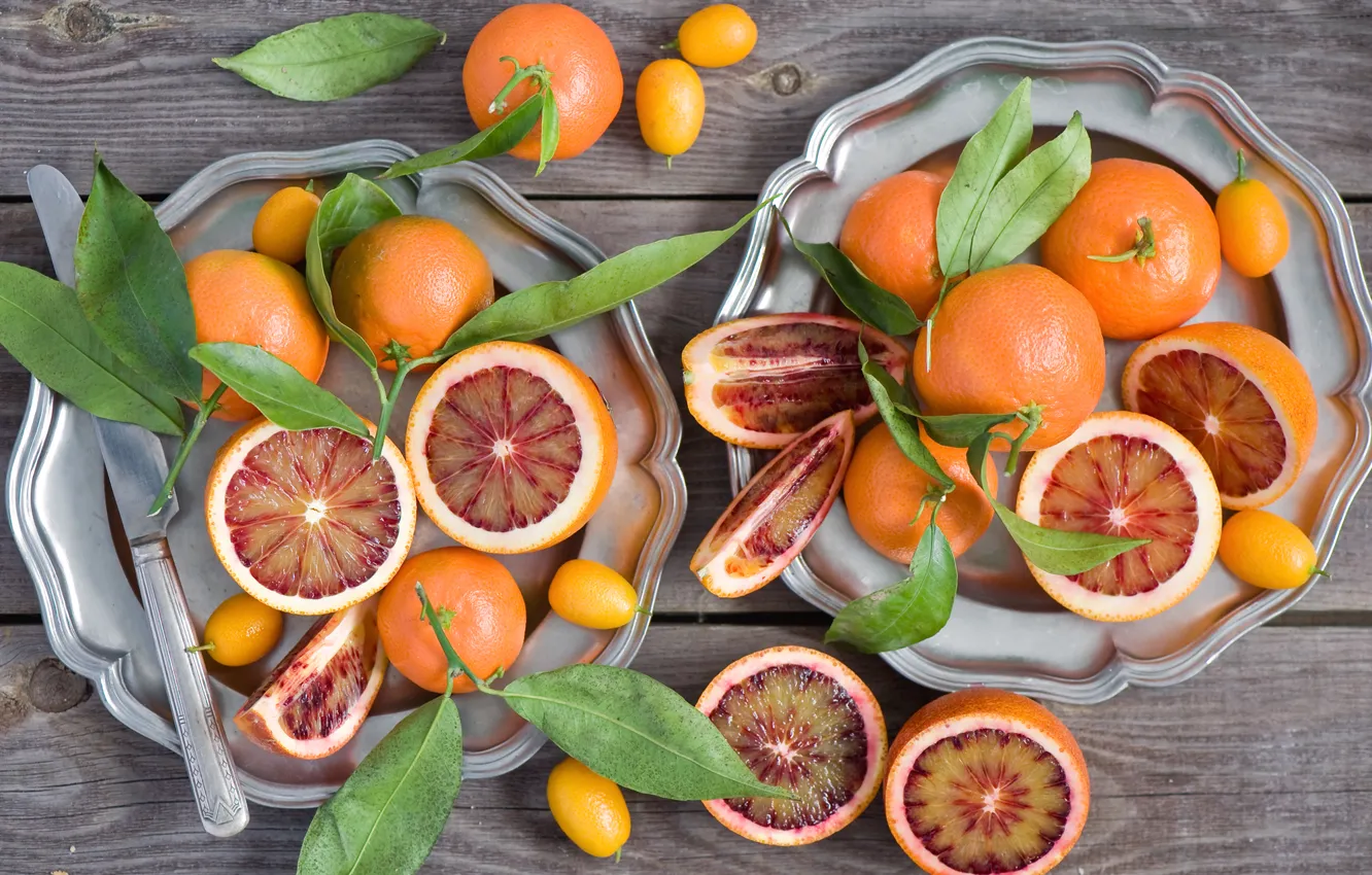 Photo wallpaper citrus, tangerines, the kumquats, grapefruit