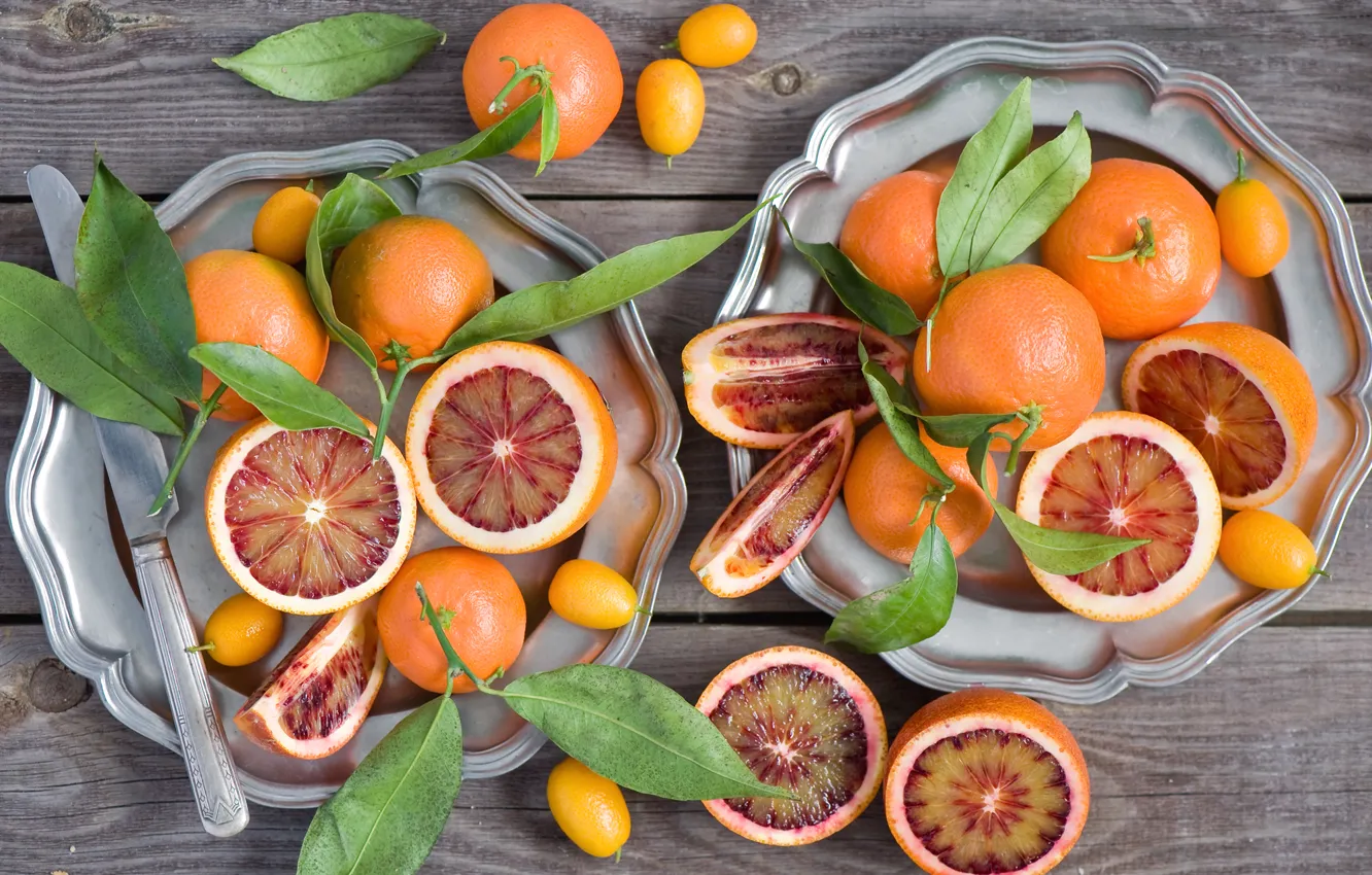 Photo wallpaper citrus, grapefruit, tangerines, kumquat