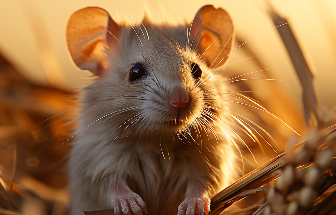 Photo wallpaper mustache, mouse, face, digital art, AI art, The Art of Artificial Intelligence, neural network