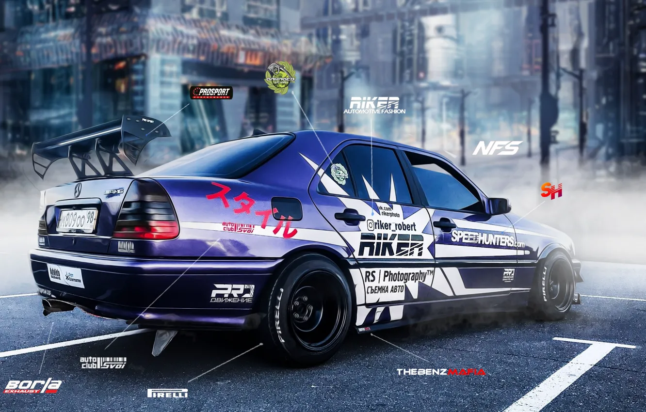 Photo wallpaper drift, Need for Speed, nfs, art, spb, steet, w202, riker