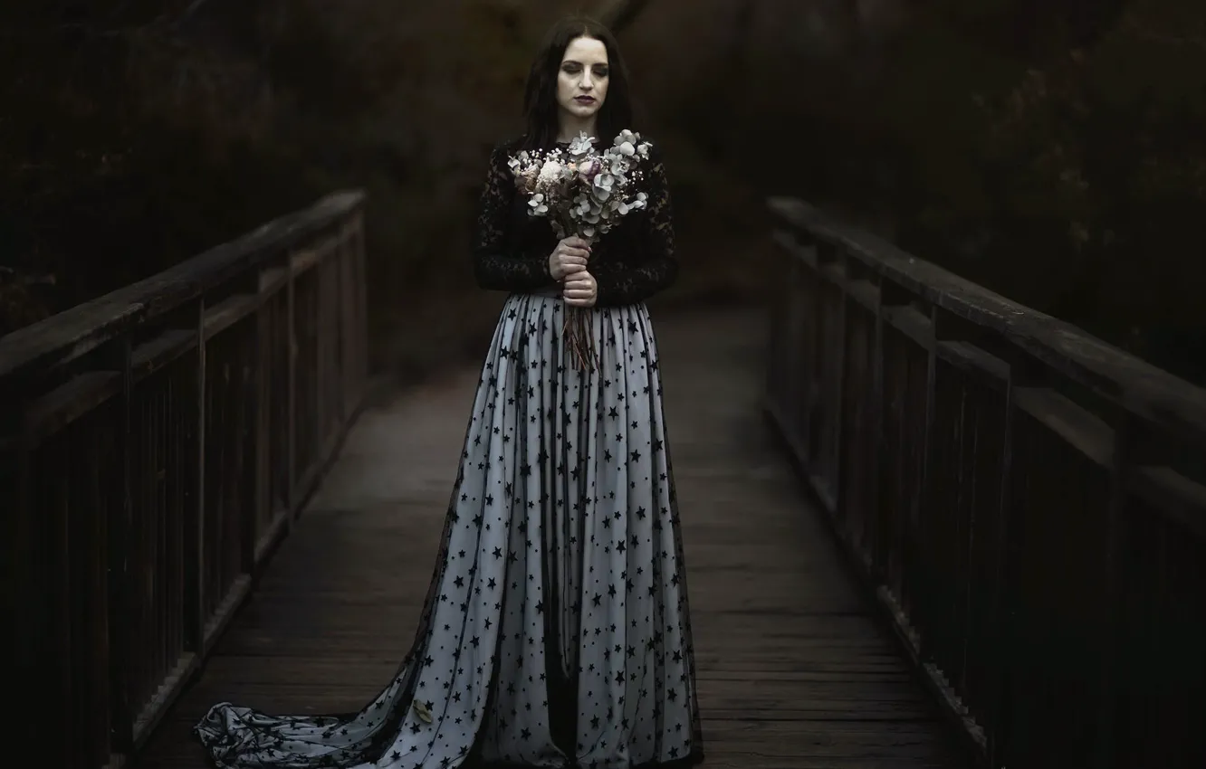 Photo wallpaper girl, flowers, Sheila Cabrera