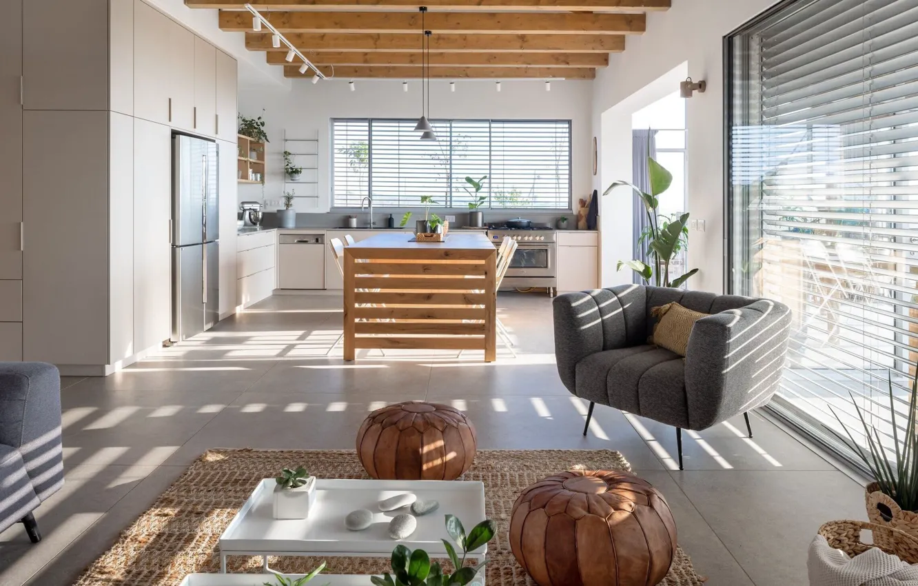 Photo wallpaper design, style, interior, kitchen, nature, living room, dining room, Israel