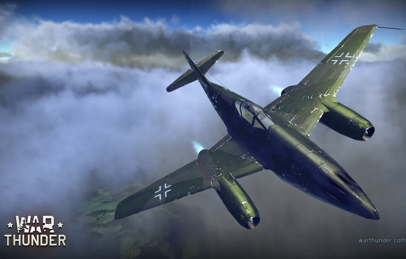 Photo wallpaper the sky, fighter, bomber, the plane, jet, German, WW2, War Thunder
