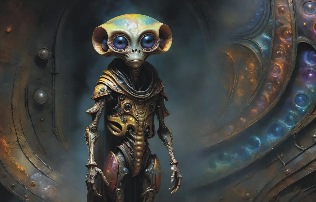 Photo wallpaper portrait, alien, alien, fantastic art