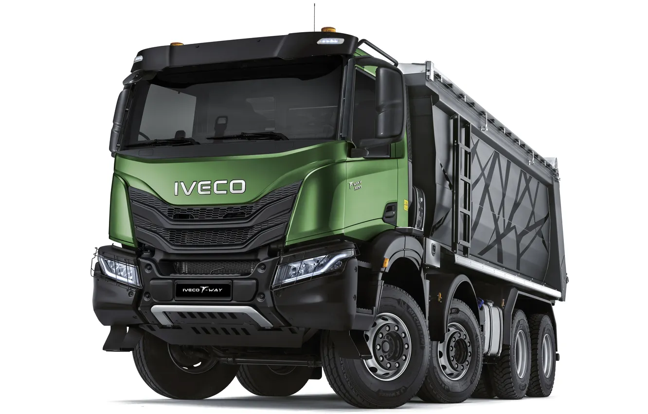 Photo wallpaper machine, Truck, white background, Iveco