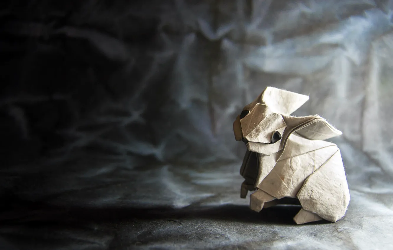 Photo wallpaper paper, hare, origami