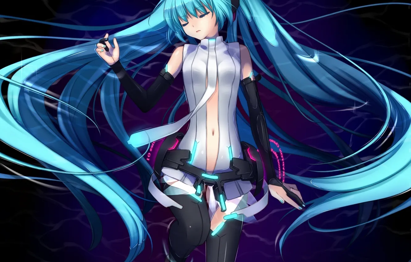 Photo wallpaper girl, art, vocaloid, hatsune miku, Vocaloid, miku append, nana mikoto