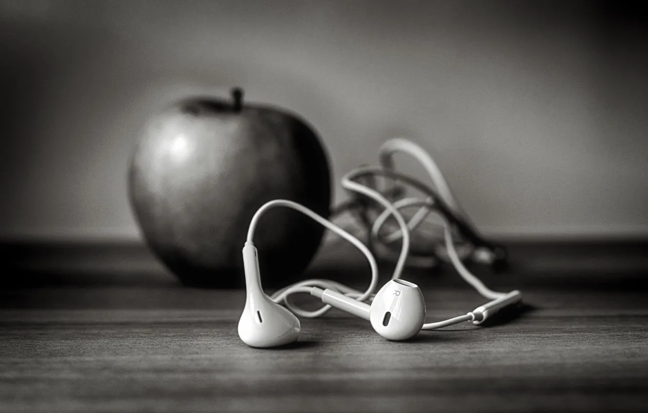 Photo wallpaper Apple, headphones, iphone, b-b, ,, ☊