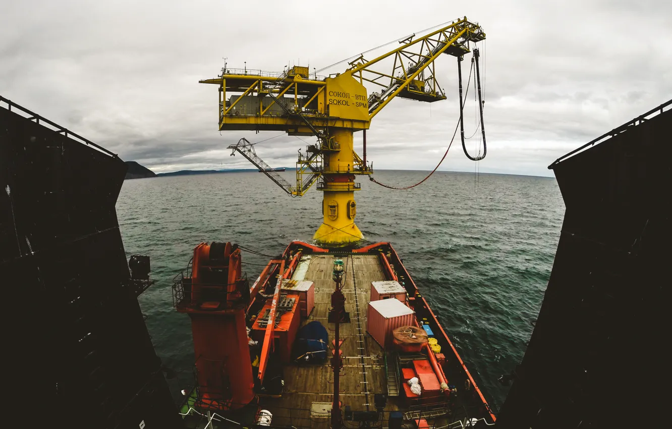 Photo wallpaper Falcon, oil, Rosneft, oilandgas, offshorevessel, M.Safiullin, DeKastri, rosneft