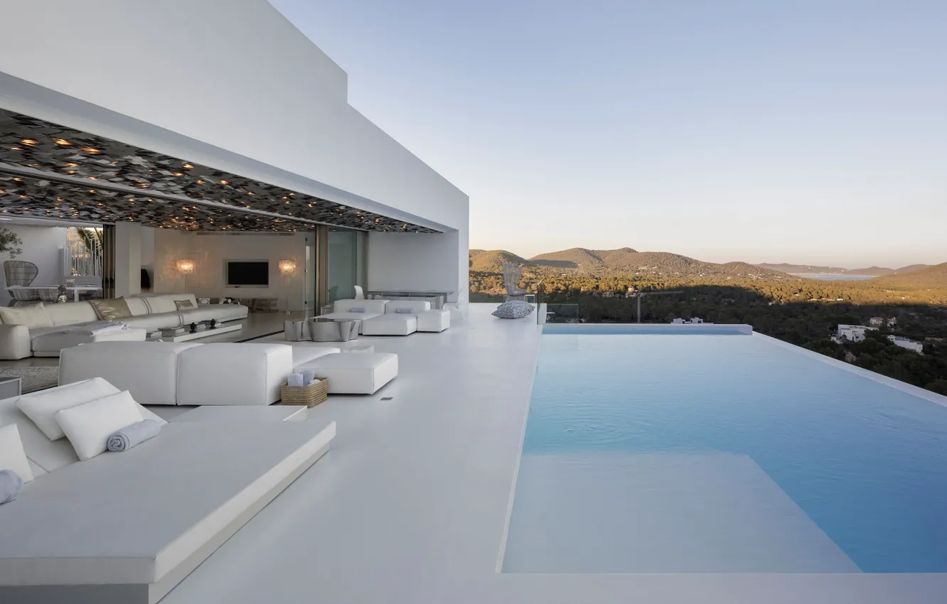 Photo wallpaper Villa, pool, Spain, terrace, Outside-Inside House, outdore-indore villa, by Metroarea, Ibiza Hills Residence