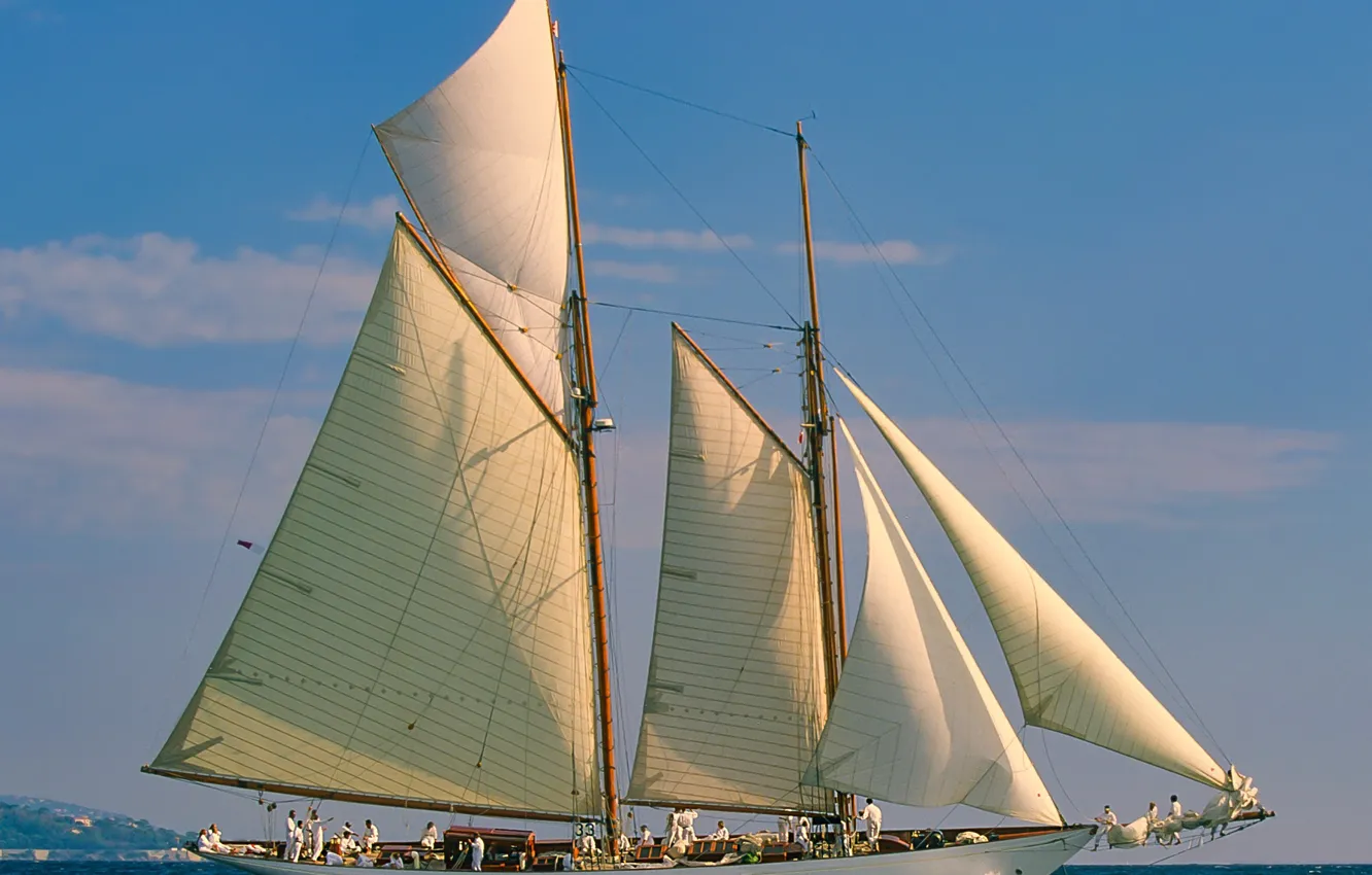 Photo wallpaper sea, the sky, romance, sail