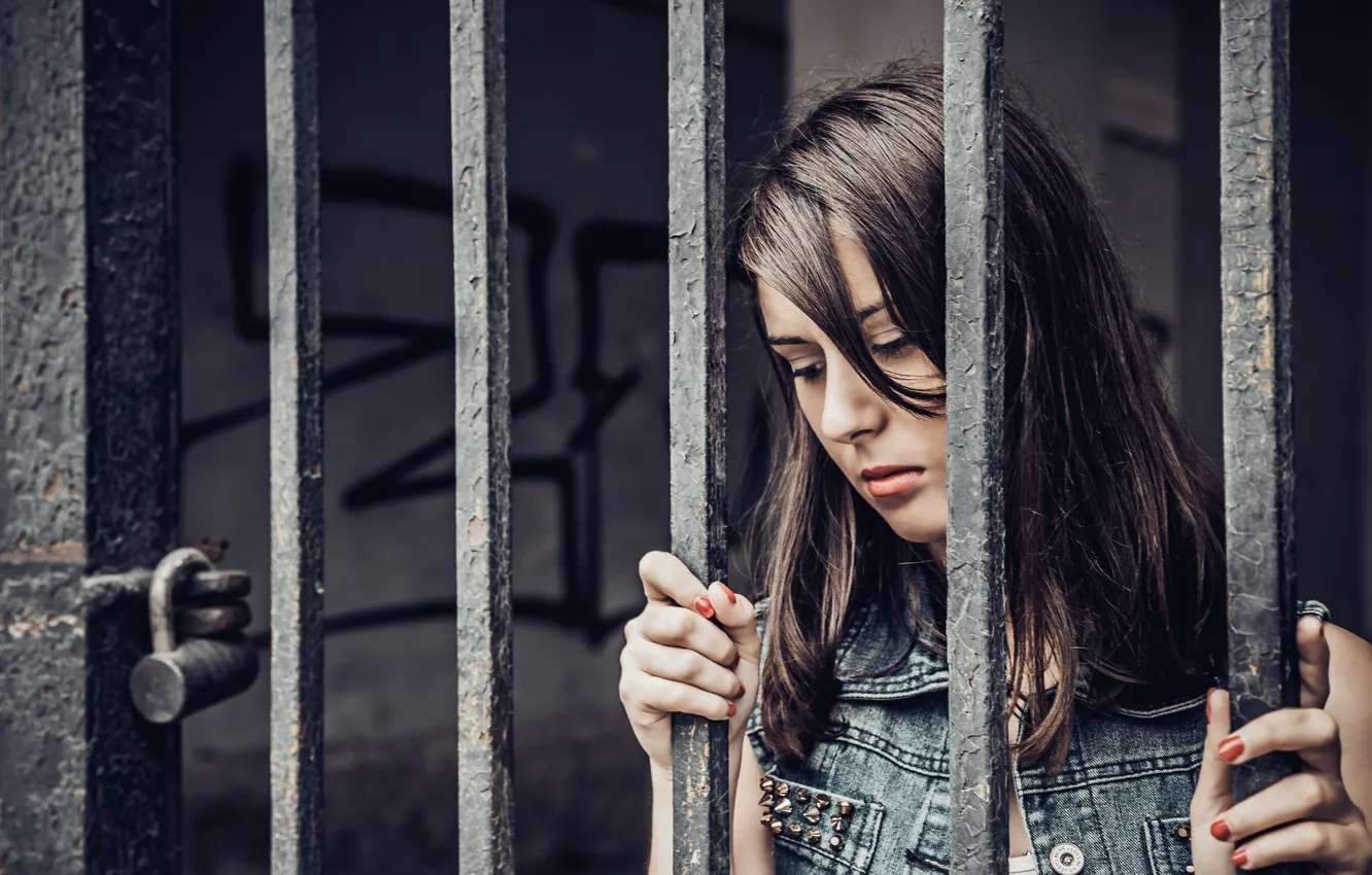 Photo wallpaper sadness, bars, irons