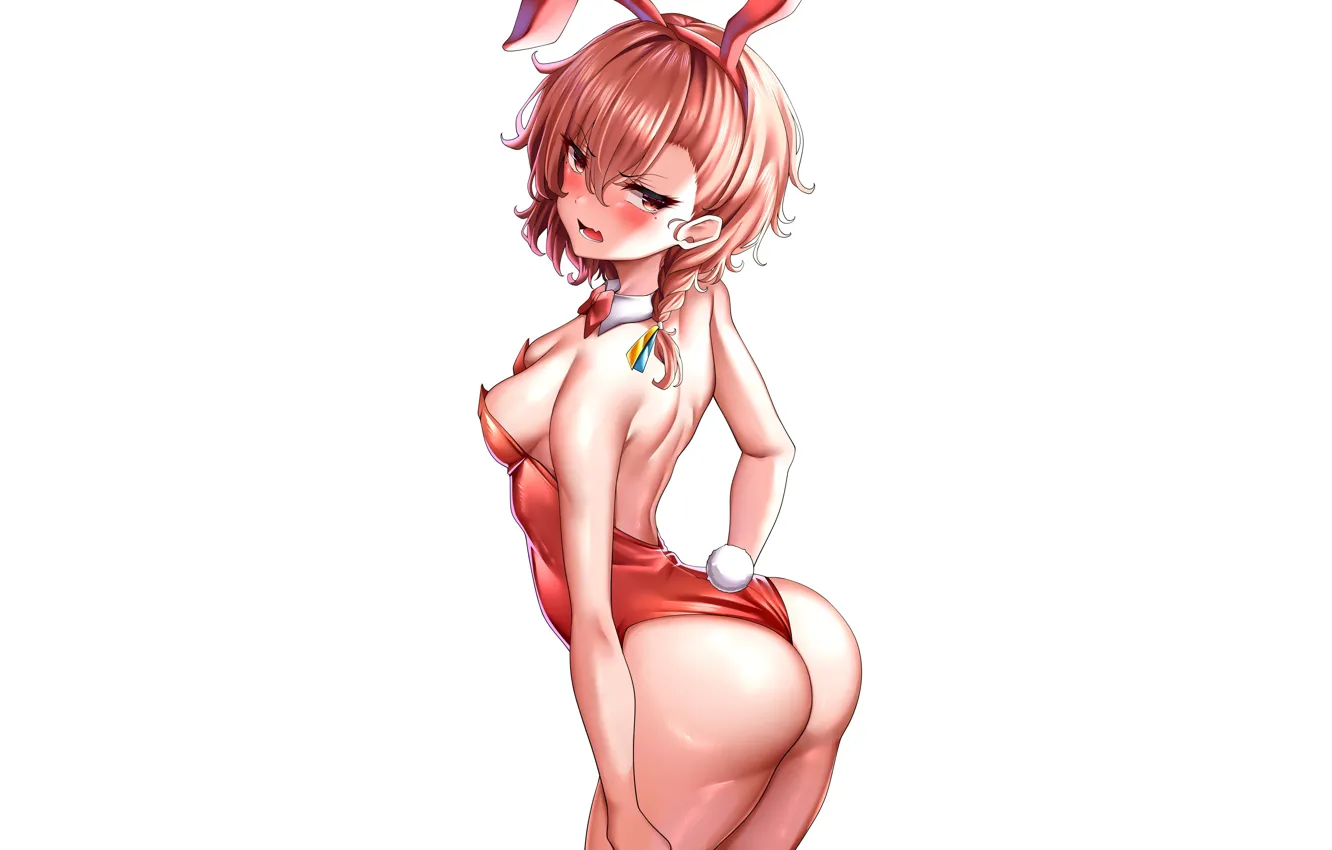 Photo wallpaper girl, sexy, pink, anime, short hair, pretty, babe, bunny