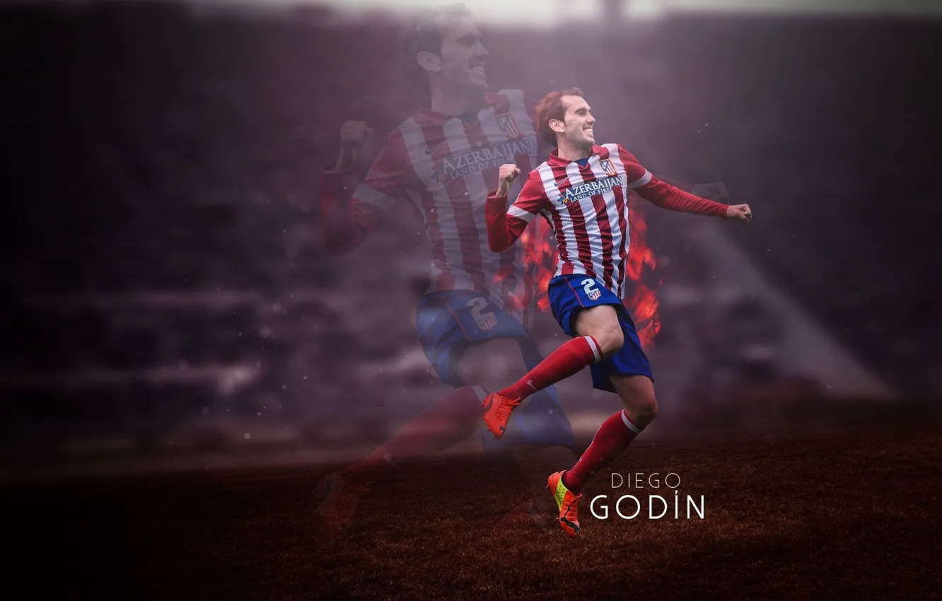 Photo wallpaper Diego Godin, Atletico Madrid, football, player, Sport