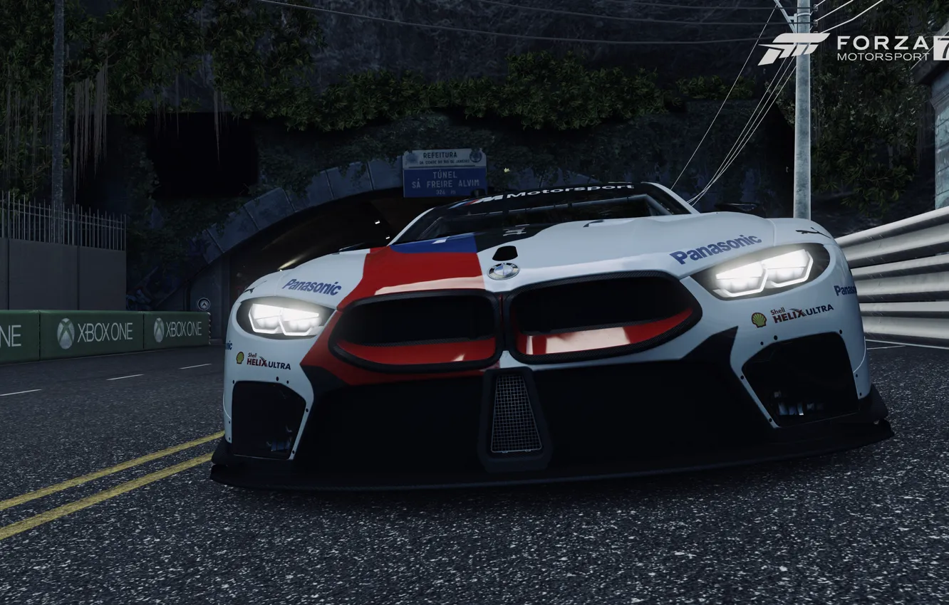 Photo wallpaper HDR, BMW, Front, Game, GTE, Xbox One, Tunnel, UHD