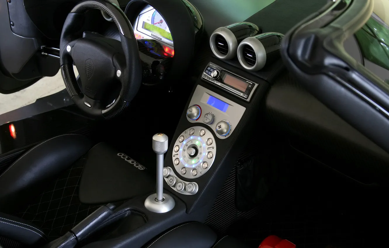 Photo wallpaper Koenigsegg, the wheel, salon, CCX, dashboard