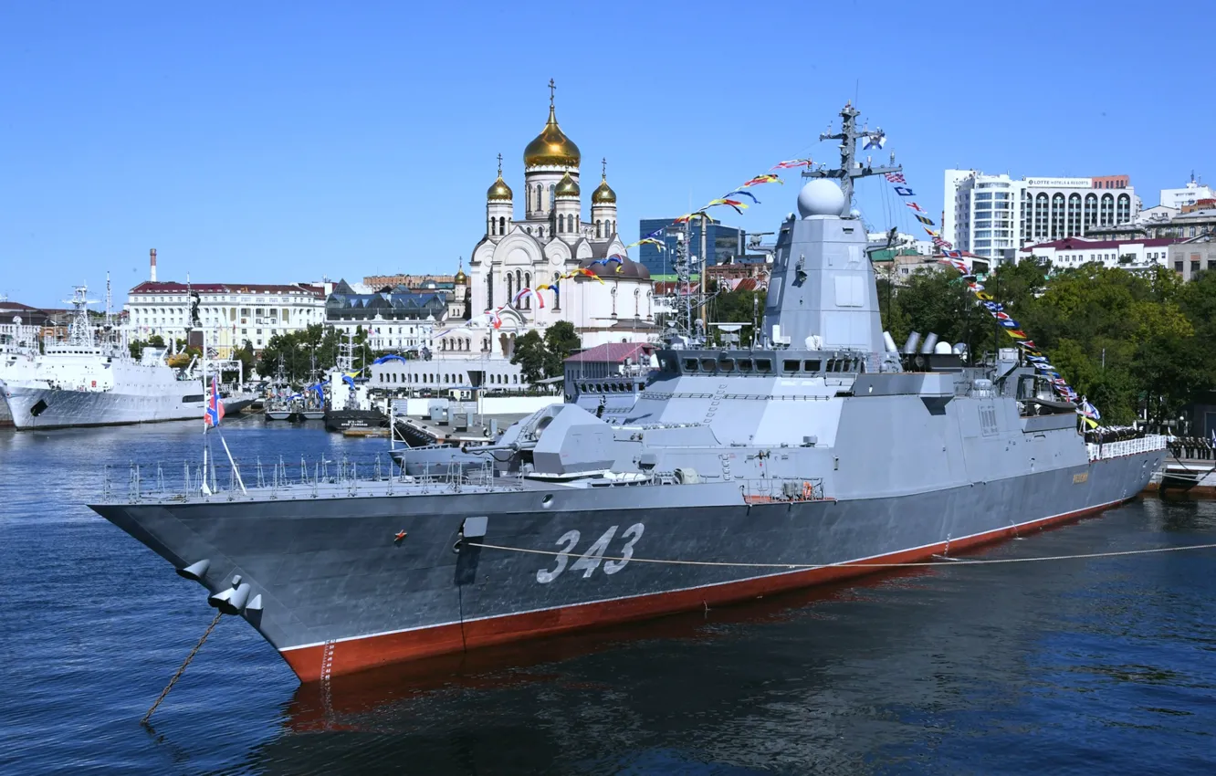 Photo wallpaper Corvette, patrol ship, Cutting