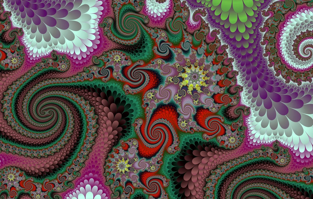 Photo wallpaper pattern, curls, color