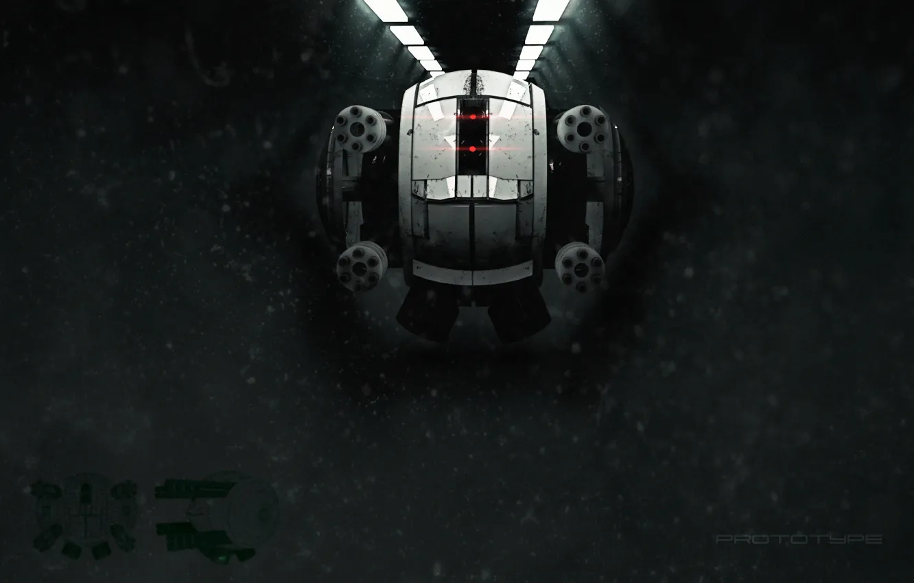 Photo wallpaper robot, render