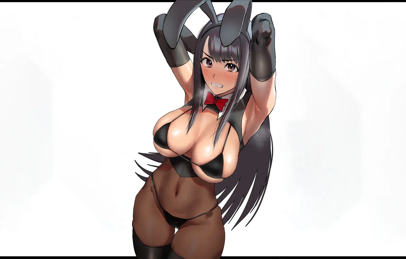 Photo wallpaper girl, sexy, Cameltoe, cleavage, thighhighs, long hair, boobs, sexy girl