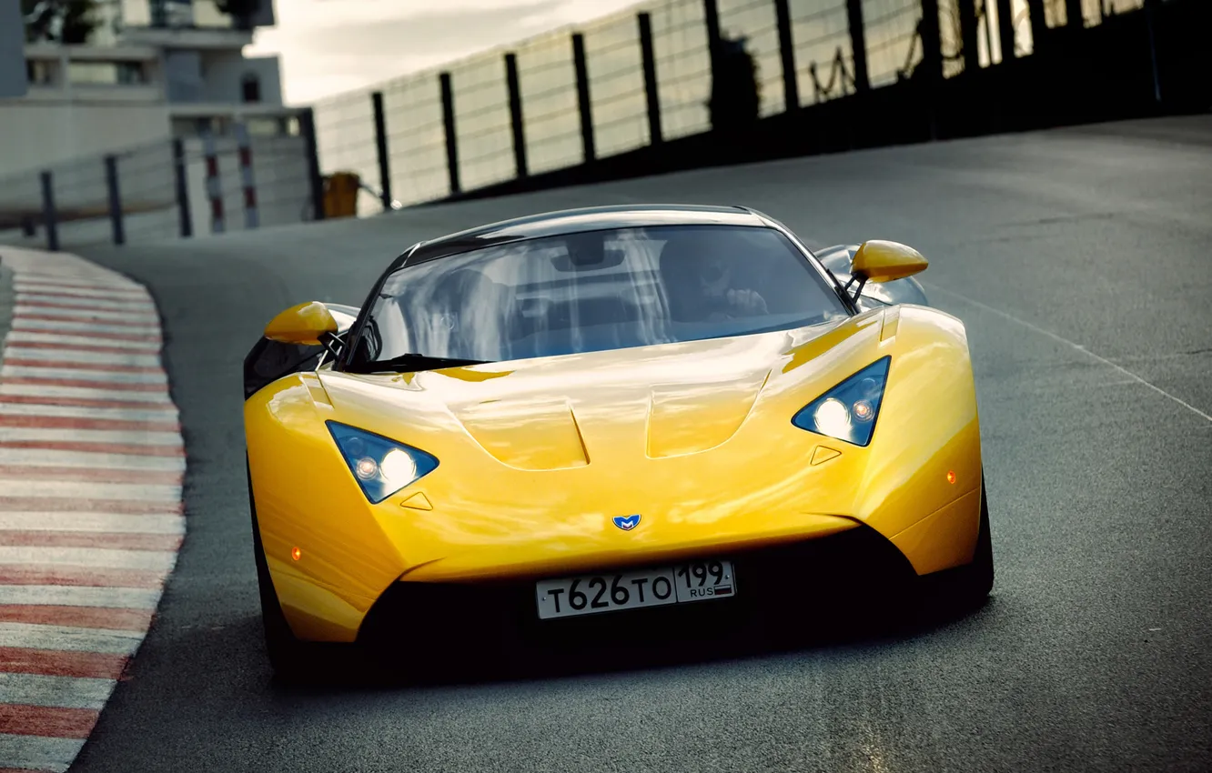 Photo wallpaper road, car, machine, yellow, movement, car, road, cars
