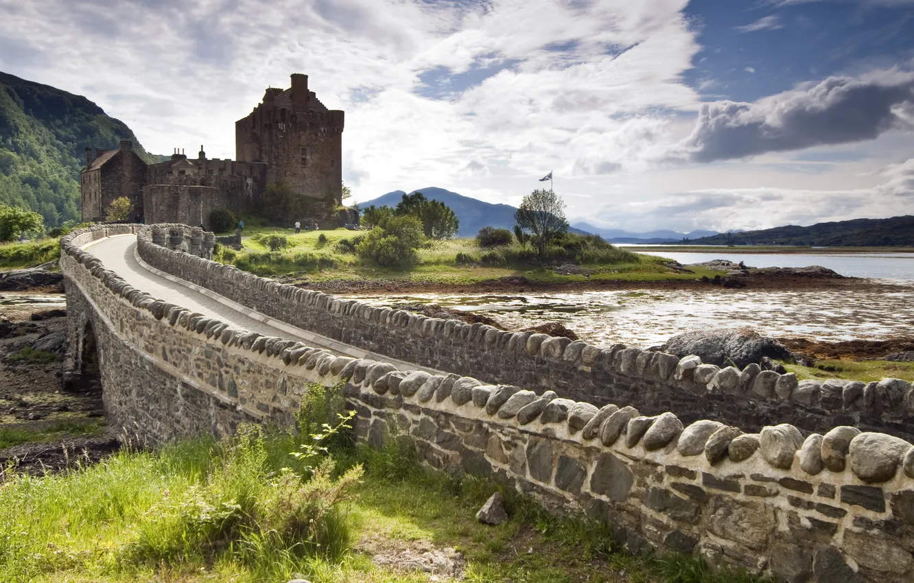 Photo wallpaper landscape, Scotland, Dornie, Eilean Donan Castle