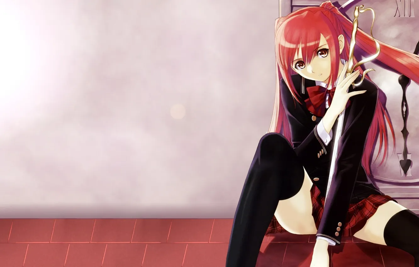 Photo wallpaper girl, watch, sword, Tony Taka
