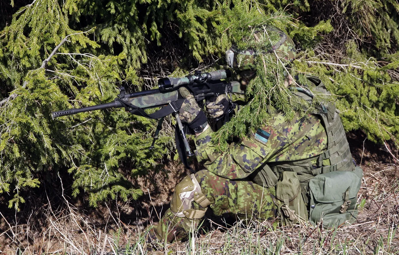 Photo wallpaper weapons, soldiers, Estonian Army