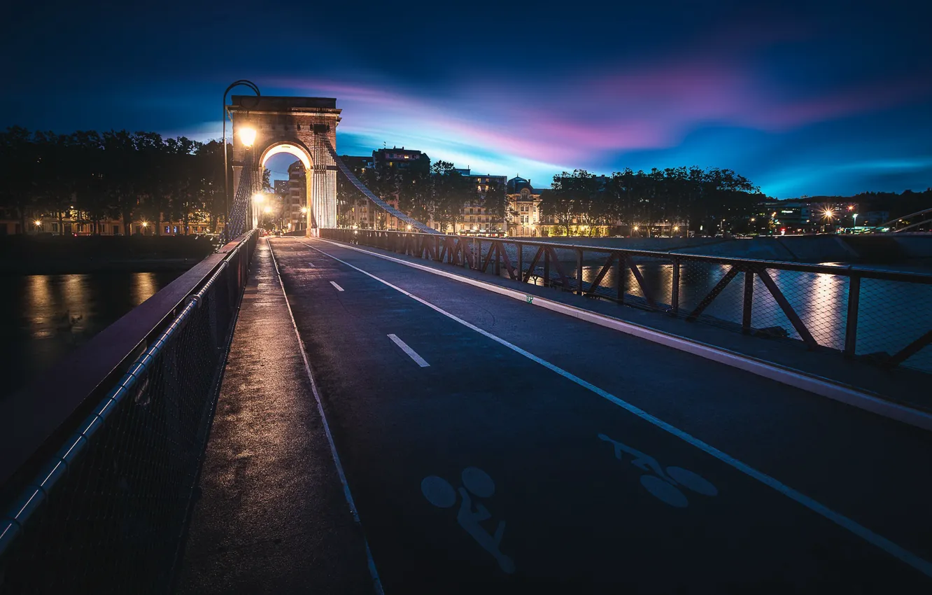 Photo wallpaper France, Lyon, Pont Mazaryk