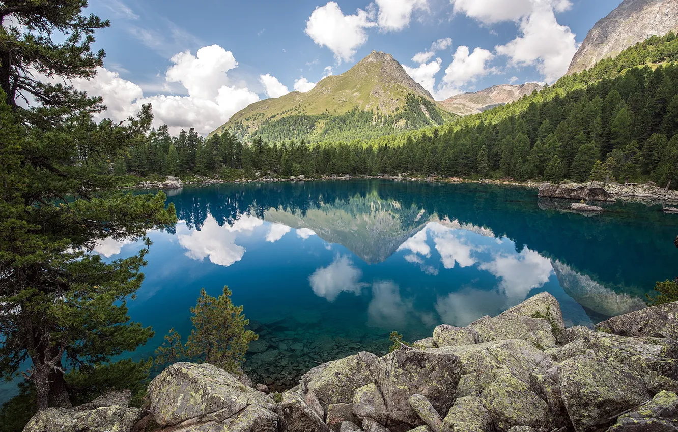 Photo wallpaper summer, landscape, mountains, nature, lake