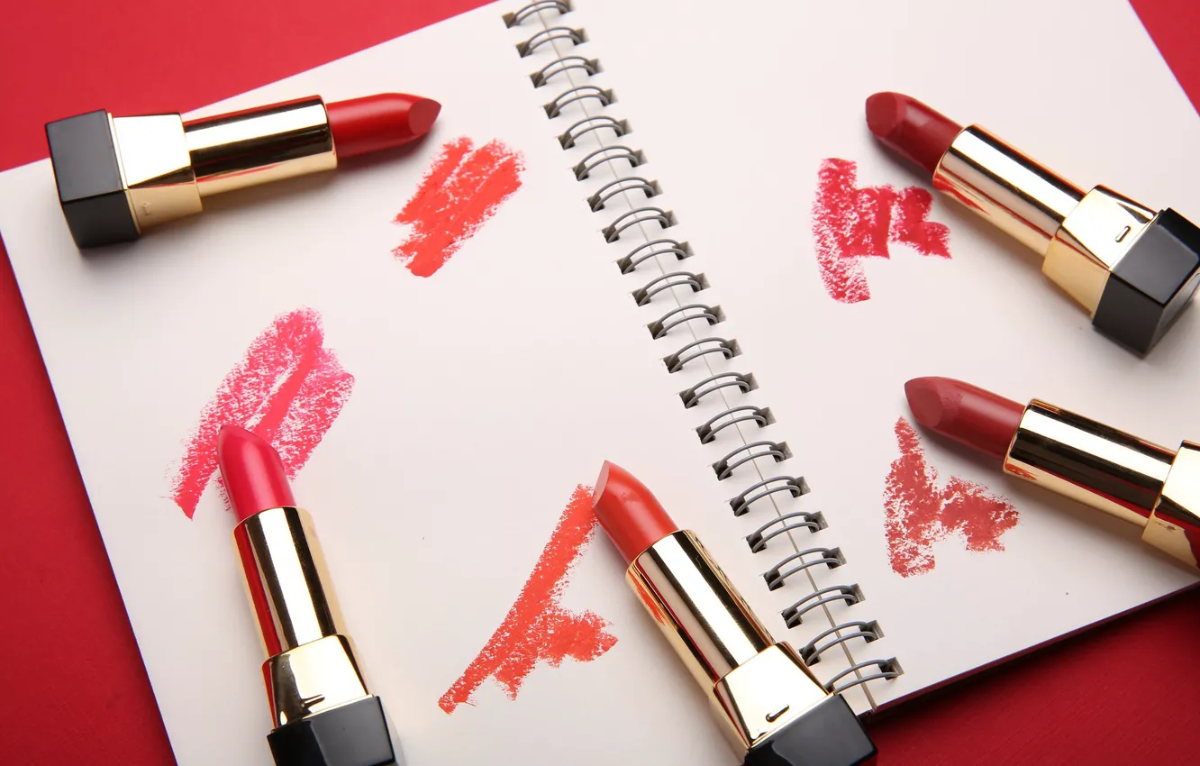 Photo wallpaper lipstick, Notepad, probe